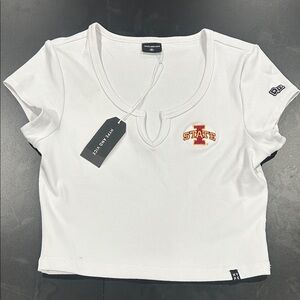 Hype and Vice Nee! White Iowa State Women's Crop Top